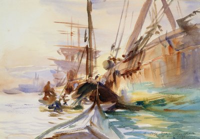 Unloading Boats in Venice by John Singer Sargent